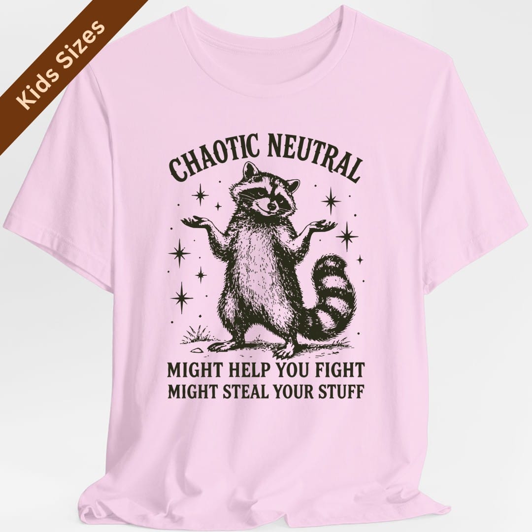 Chaotic Neutral Raccoon Kids T-Shirt