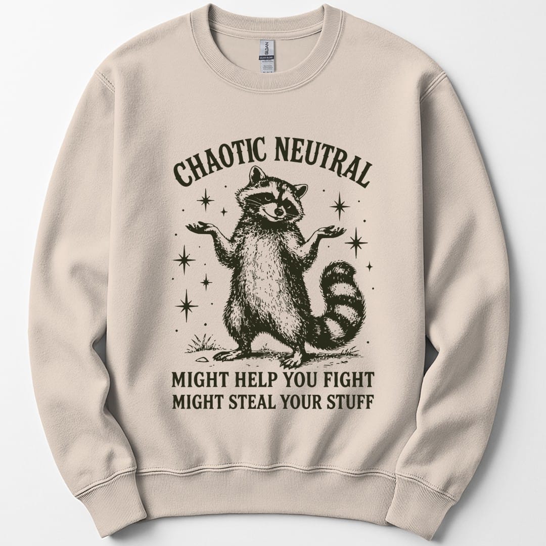 Chaotic Neutral Raccoon Sweatshirt