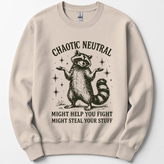 Chaotic Neutral Raccoon Sweatshirt