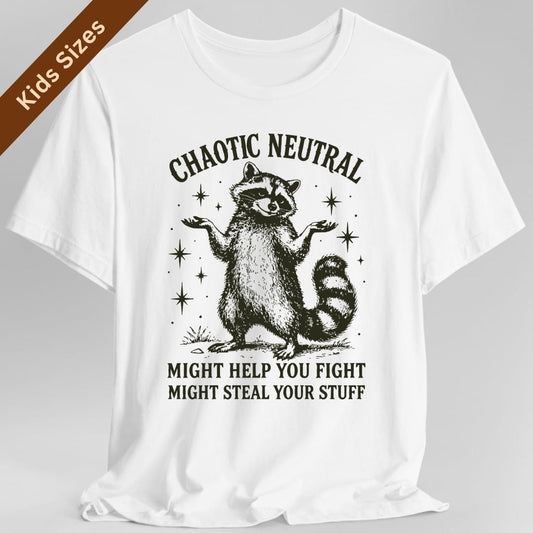 Chaotic Neutral Raccoon Kids T-Shirt